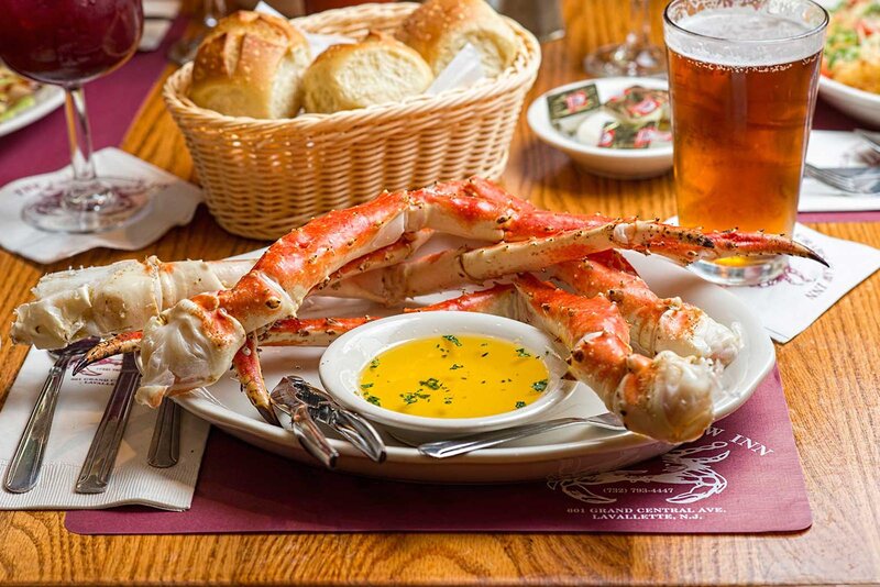 Crab legs entree with melted butter